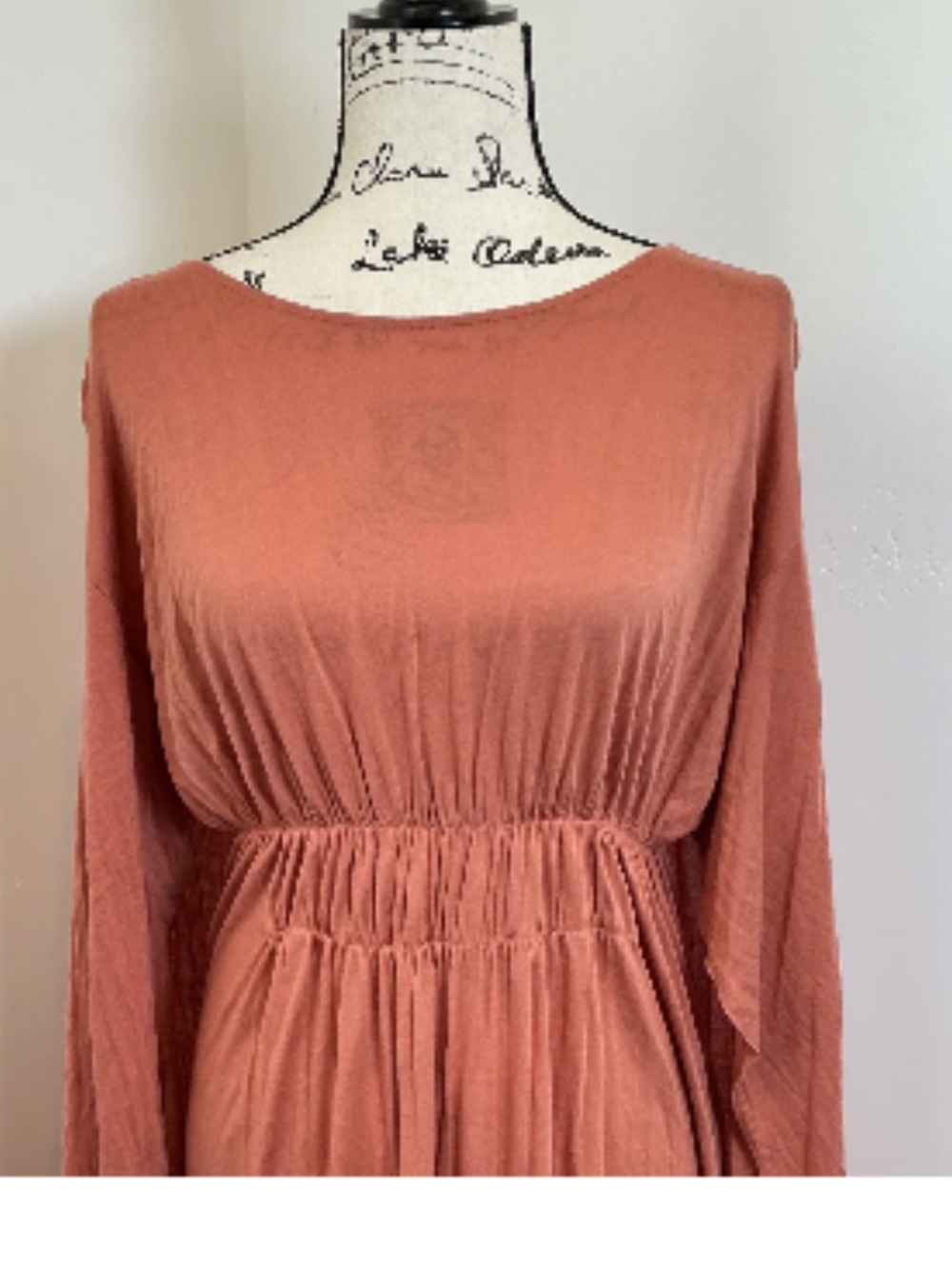 FP Beach Boho Long Open Sleeve Maxi Dress in Rust Orange Sz M - Picture 4 of 9